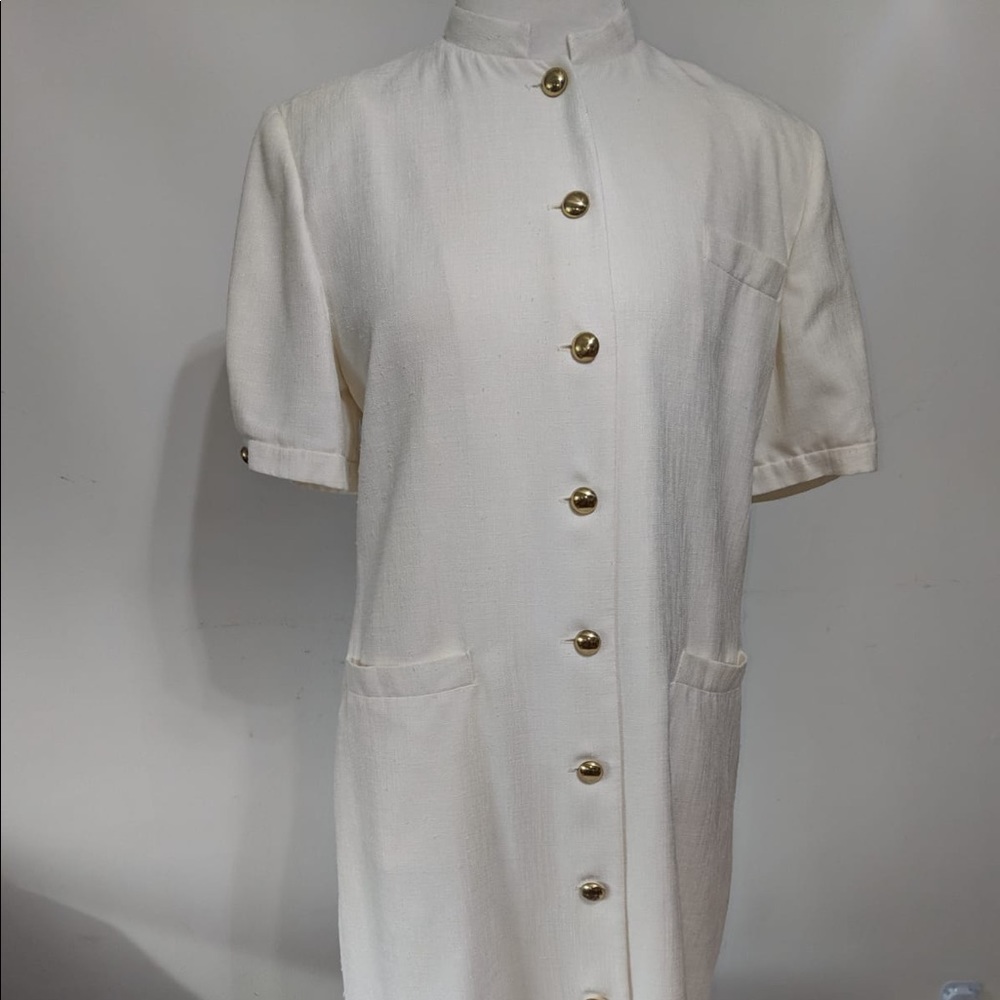 Patchington White Midi With Gold Buttons . - image 1